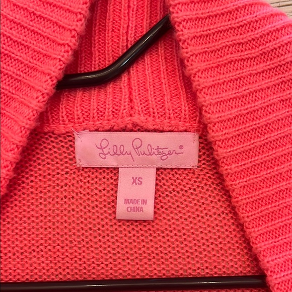 Lilly Pulitzer Bright Pink Knit Cardigan - Picture 2 of 3